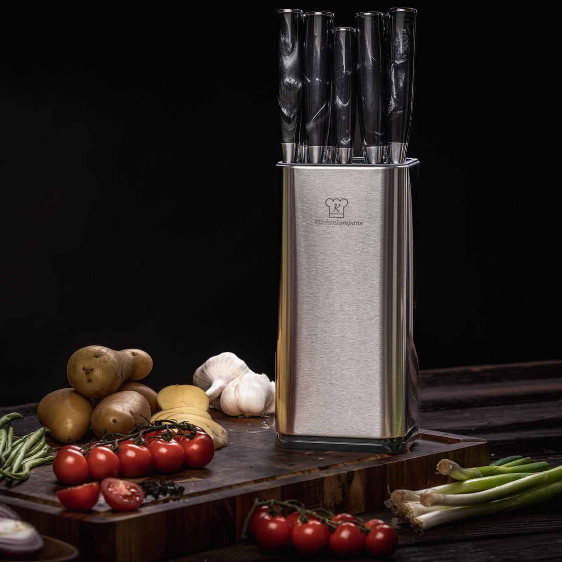 Messenblok van roestvrij staal – hoekig design