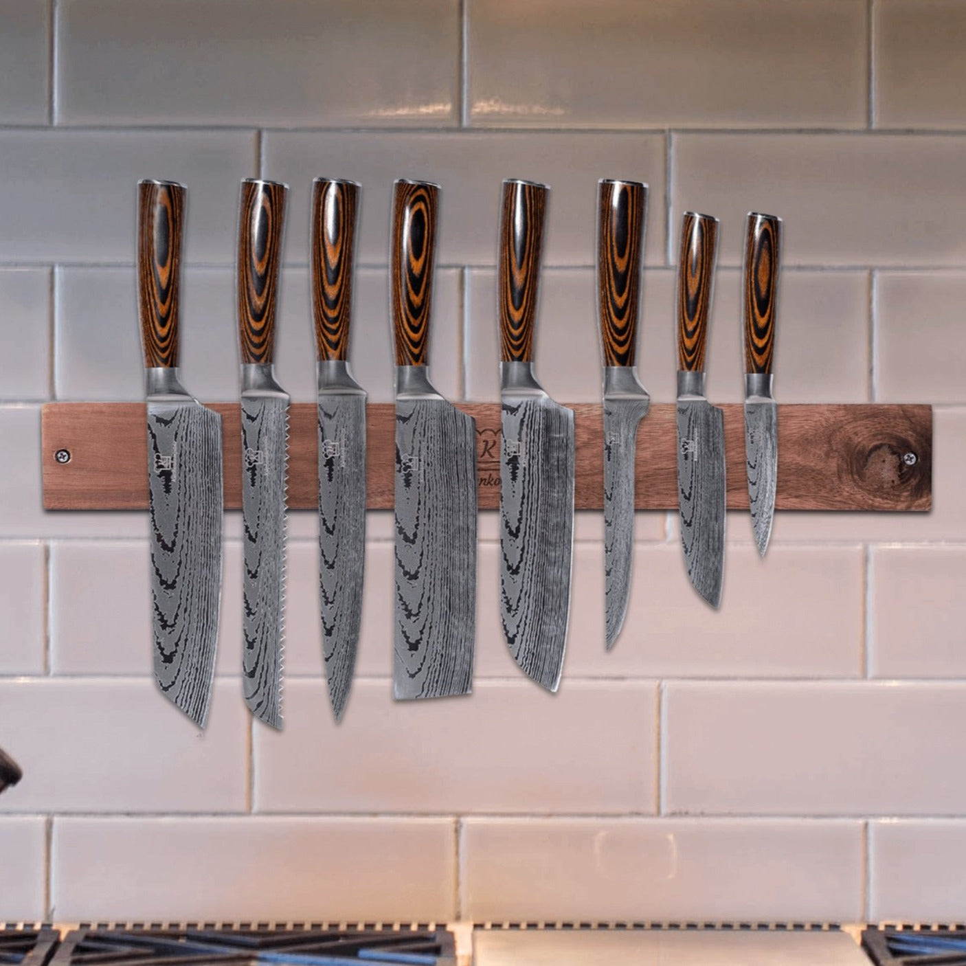 Magnetische houten messenstrip